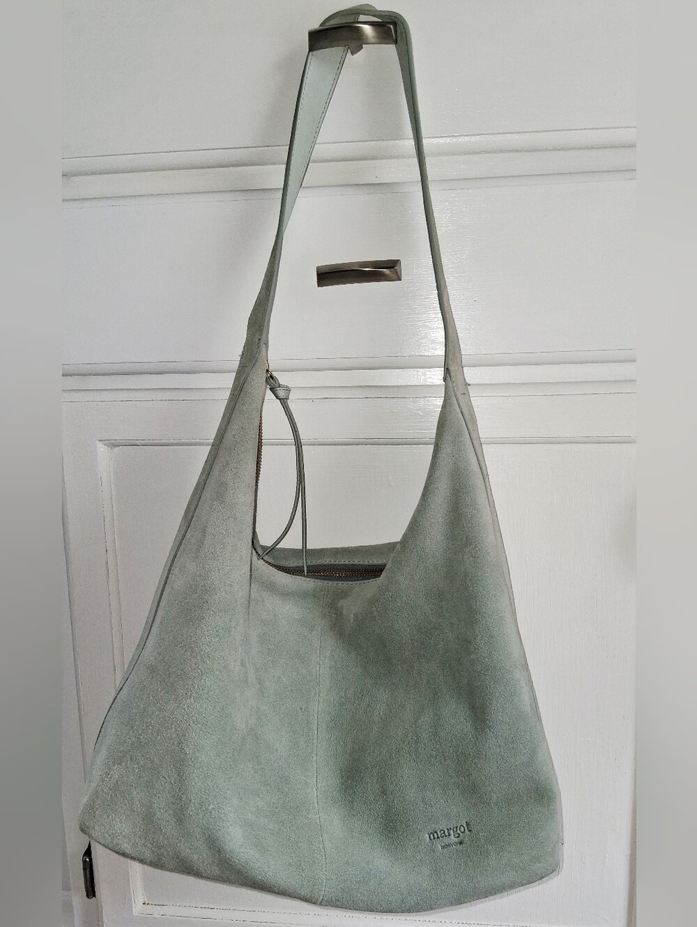 margot Mint Suede Hobo Shoulder Bag